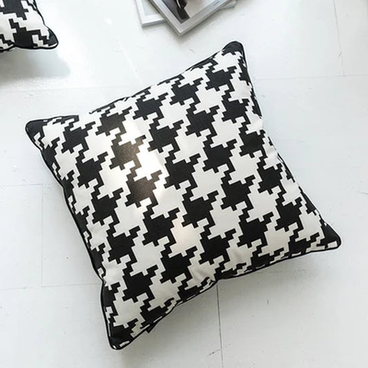 Geometric Cotton Canvas Pillow Cover - Home Decor Accent