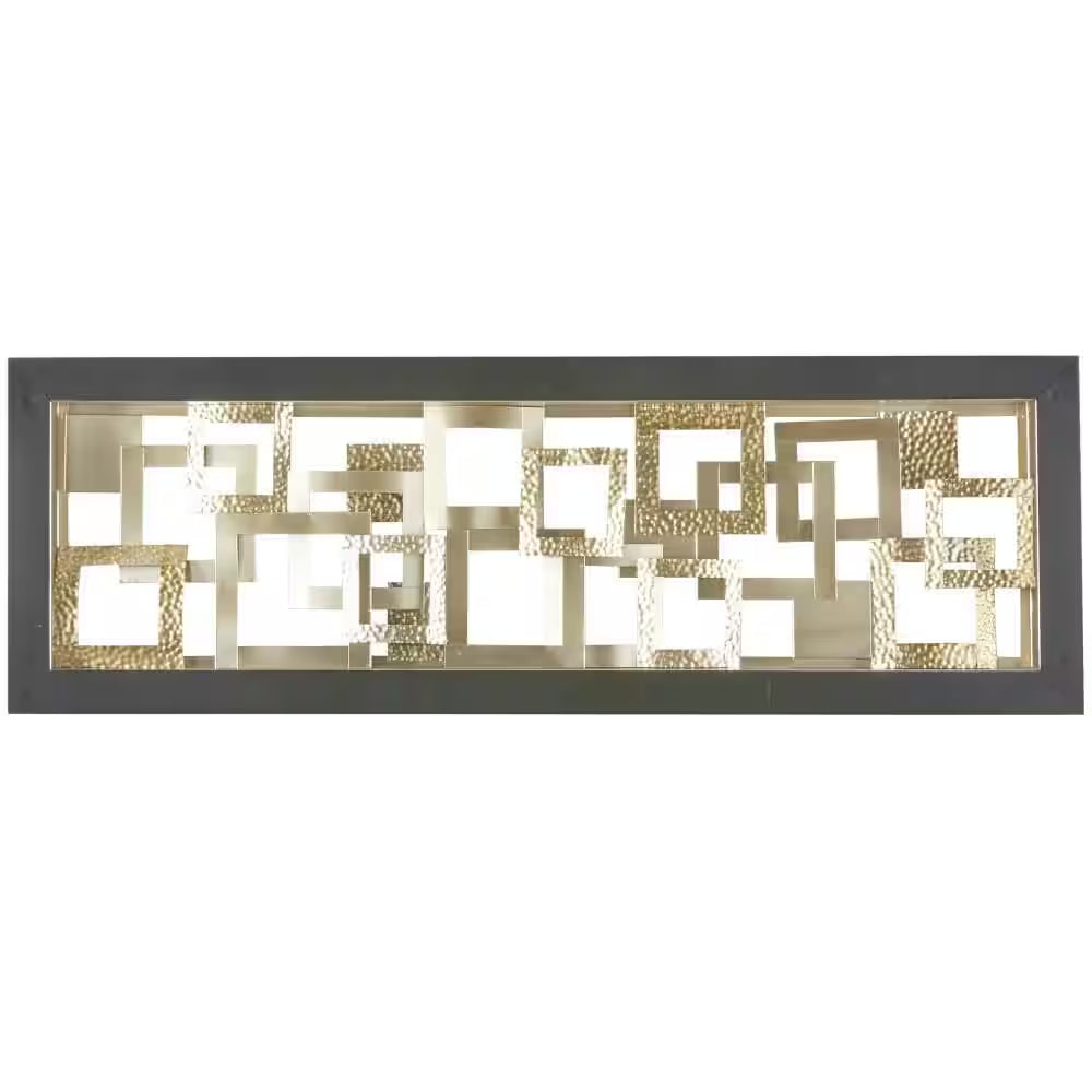 "Golden Square Ribbon Geometric Wall Art - Large 16" x 48""