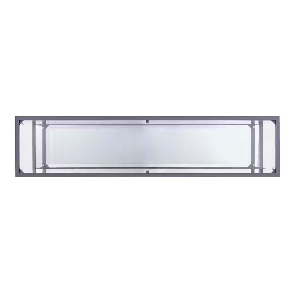 "Modern Silver Glass Console Table with Shelves - 52 Inch"