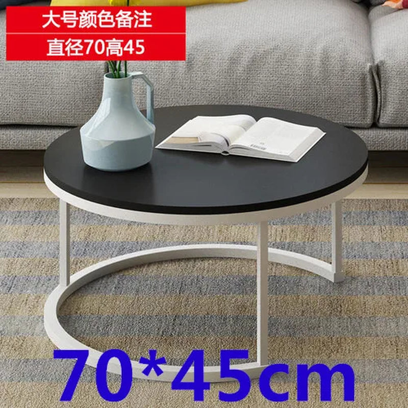 Nordic-Style Steel and Wood Tea Table Creative Small Apartment Simple Modern Living Room Sofaside Several round Simple Tea Table