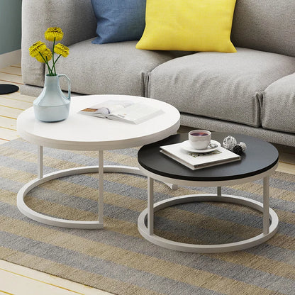 Nordic-Style Steel and Wood Tea Table Creative Small Apartment Simple Modern Living Room Sofaside Several round Simple Tea Table