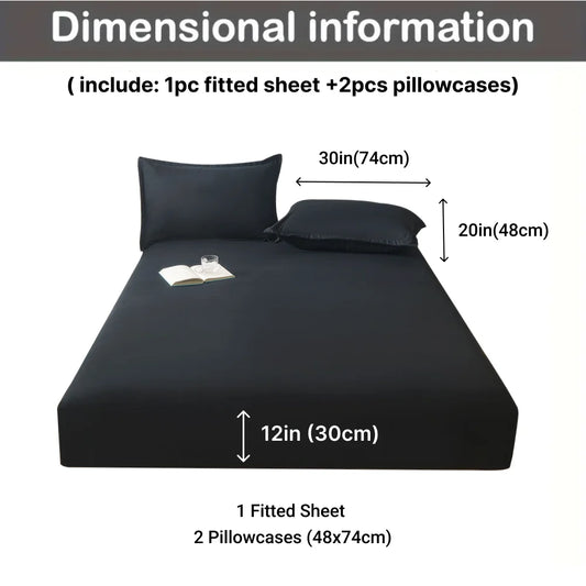 "Breathable Cotton Bed Sheet Set with Pillowcases - 3 Piece Soft Bedding Set"