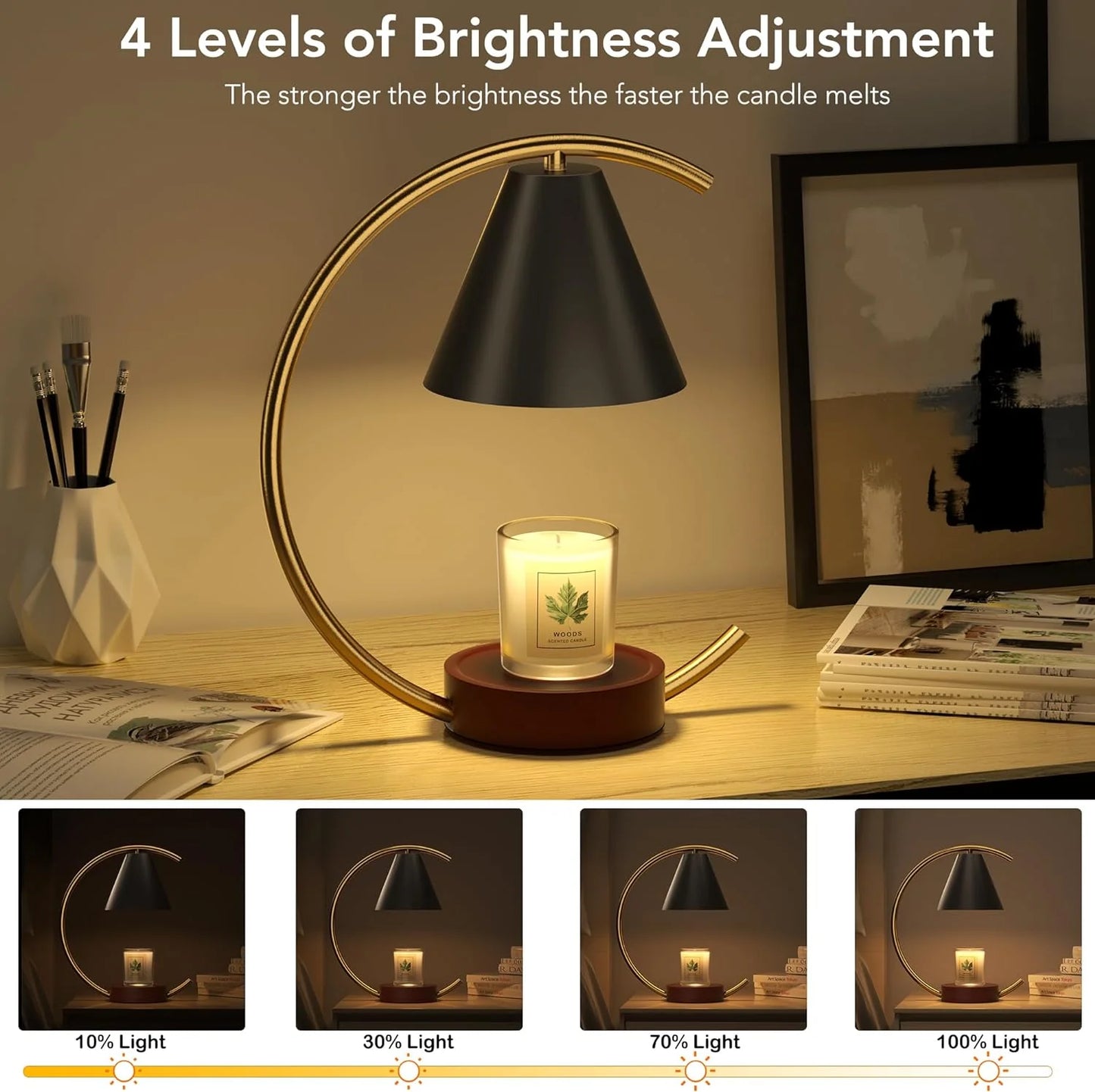 "Cozy Glow Dimmable Candle Warmer"