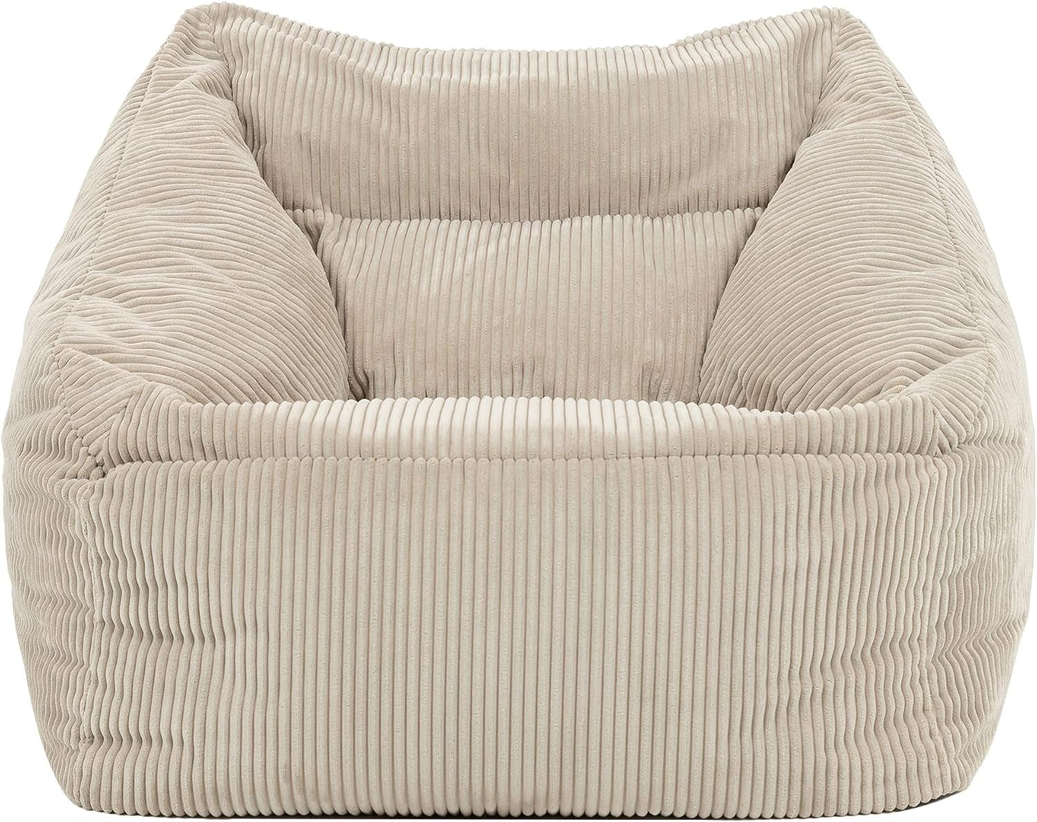 Flauschiger XXL Cord Sitzsack-Sessel "Morgan" in Beige - Perfekt für das Wohnzimmer!