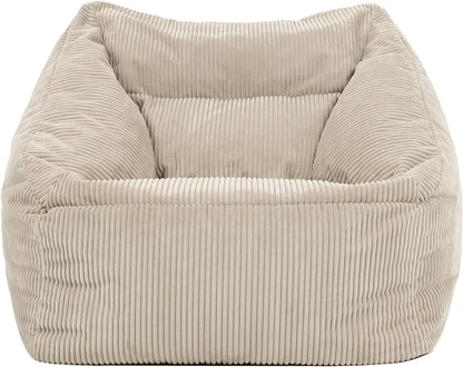 Flauschiger XXL Cord Sitzsack-Sessel "Morgan" in Beige - Perfekt für das Wohnzimmer!