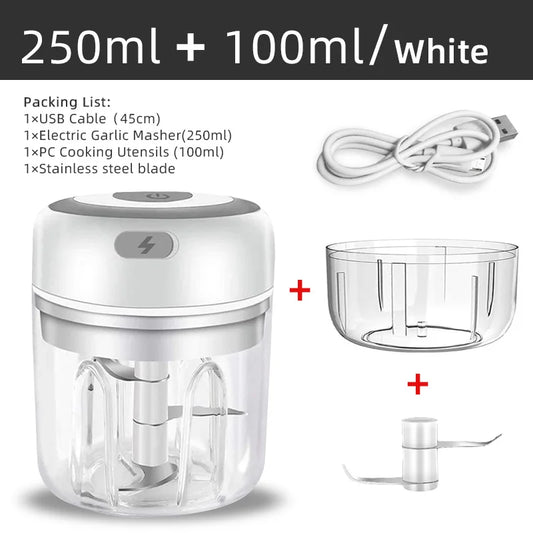 Stainless Steel Electric Mini Chopper with USB Charging - Ideal for Garlic, Ginger, Onion, and Vegetables