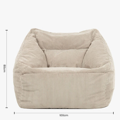 Flauschiger XXL Cord Sitzsack-Sessel "Morgan" in Beige - Perfekt für das Wohnzimmer!