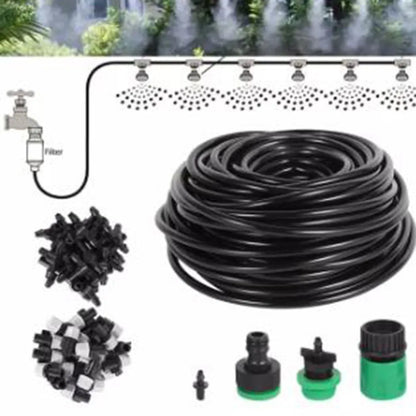 20M Hose 20 Sprinklers Nozzles Water Sprayer Misting Fog Cooling Automatic Watering Device System Garden Agricultural Sprayer