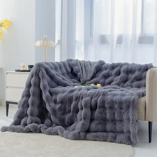 Luxurious Winter Faux Fur Plush Blanket - Super Soft & Cozy Blanket for Bed, Sofa, or Couch