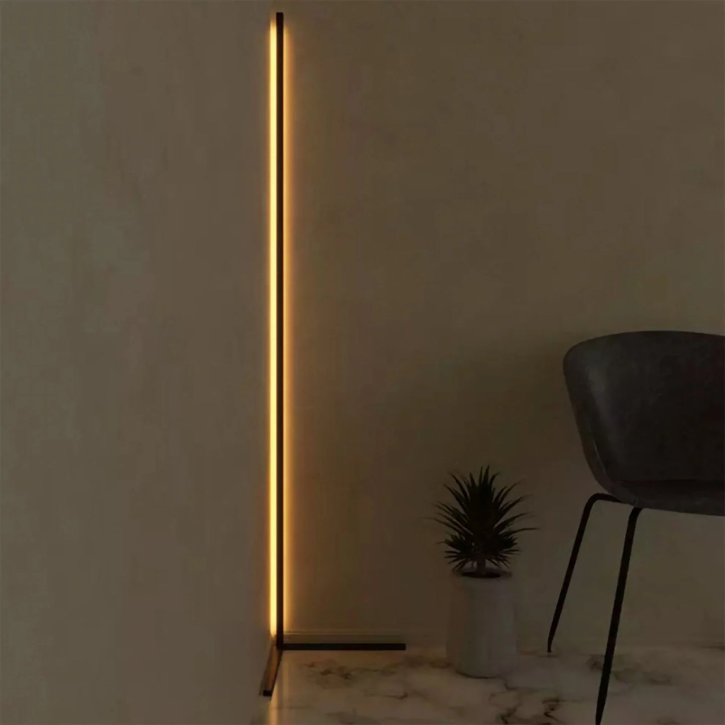 "Smart Corner Floor Lamp with RGB Color Changing and Dimmable Warm/Cool White Light"