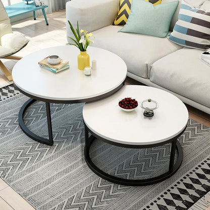 Nordic-Style Steel and Wood Tea Table Creative Small Apartment Simple Modern Living Room Sofaside Several round Simple Tea Table