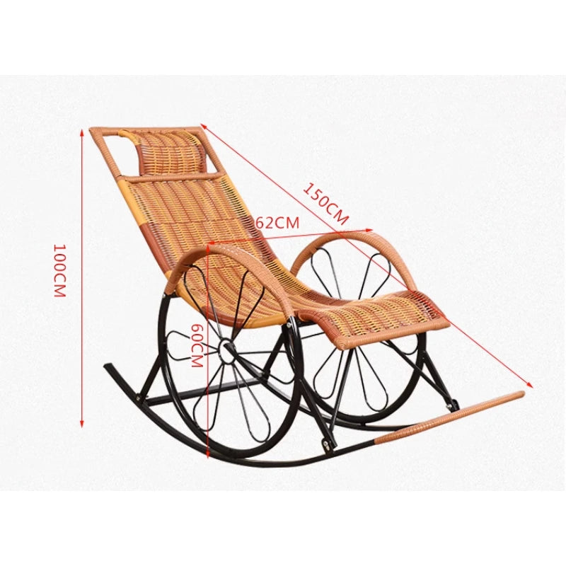 Summer Rocking Chair Recliner Rocking for Balcony Garden Leisure Relax Wicker Armchair Lazy Chair Lounge Chair Home Furniture