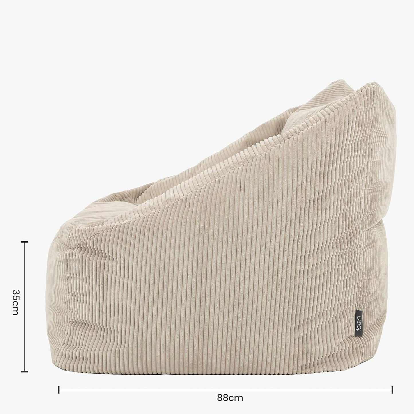 Flauschiger XXL Cord Sitzsack-Sessel "Morgan" in Beige - Perfekt für das Wohnzimmer!